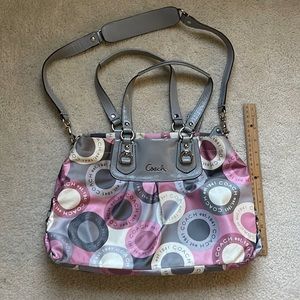 Satin three pocket Coach Purse
